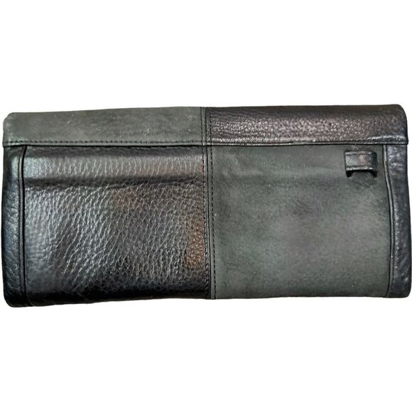 HOBO INTERNATIONAL Black Wristlet Long Wallet Leather 2 Ways To Wear - Picture 5 of 8